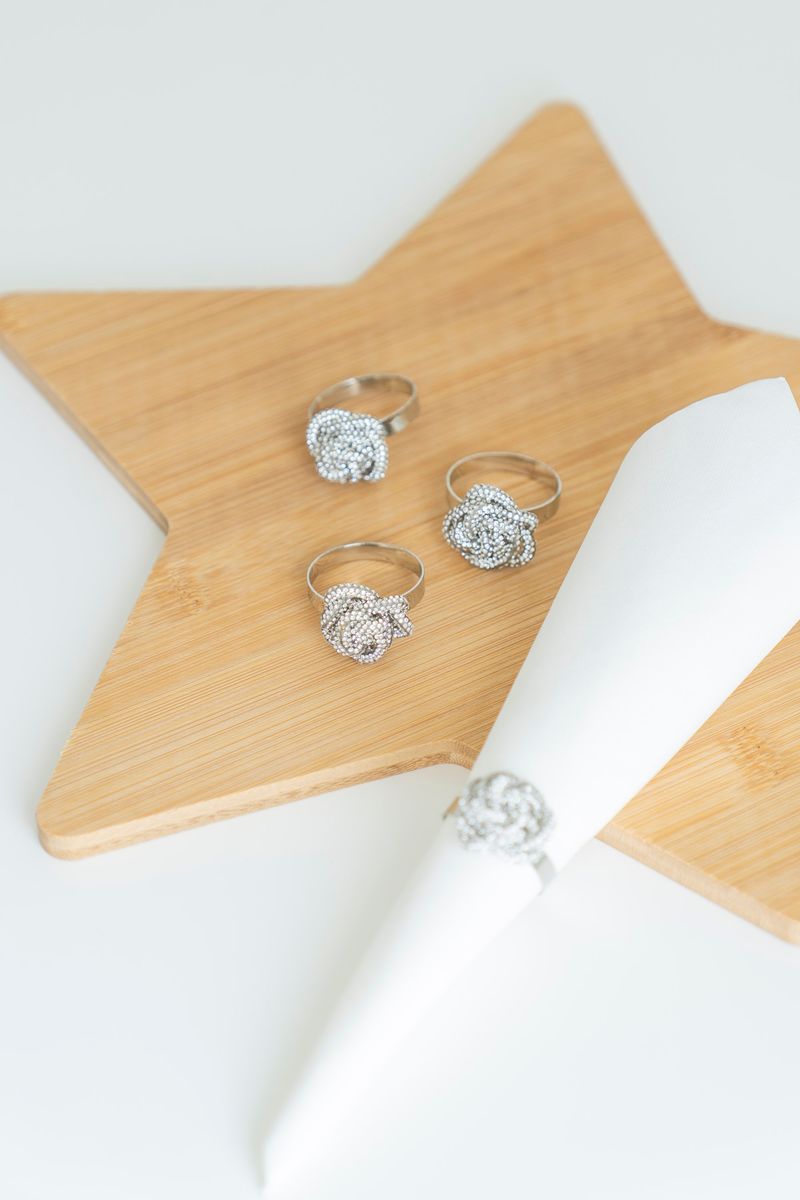 Servettring 4pk - Knut Silver