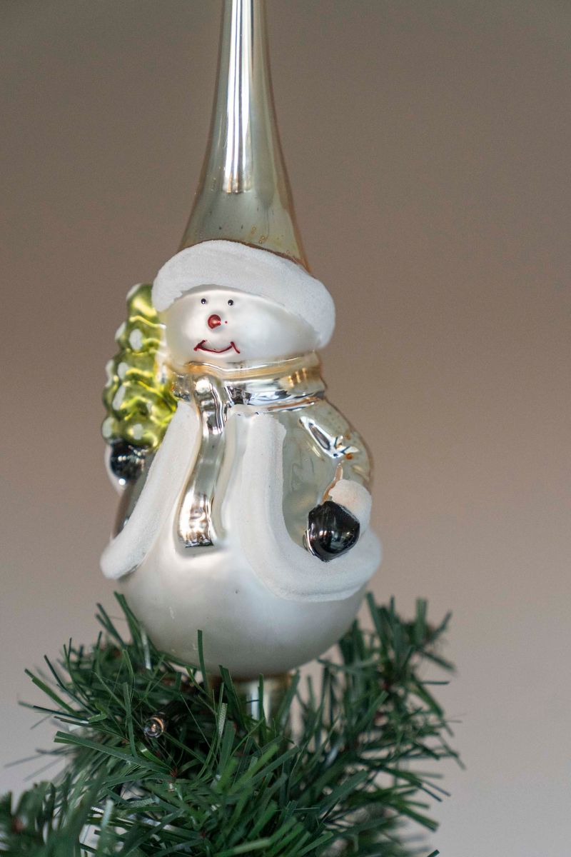 Trädtoppar - Guld Snögubbe 28cm
