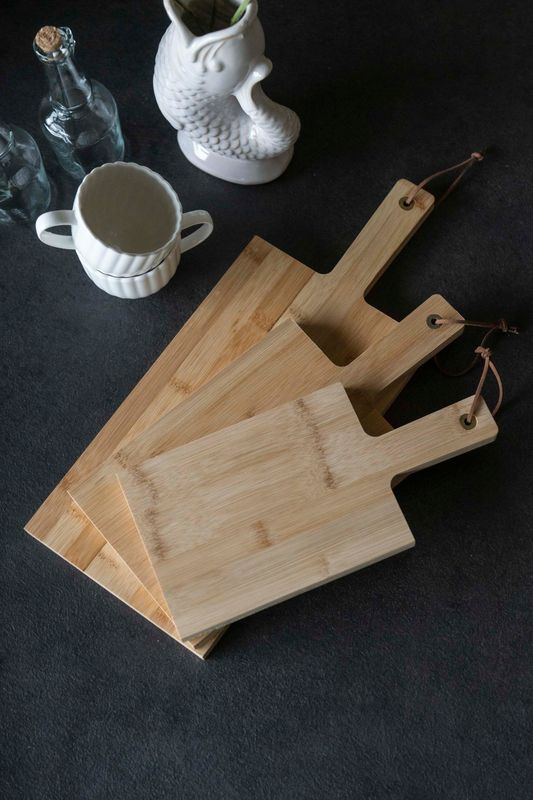 Bricka - Bambu 3-pack med handtag