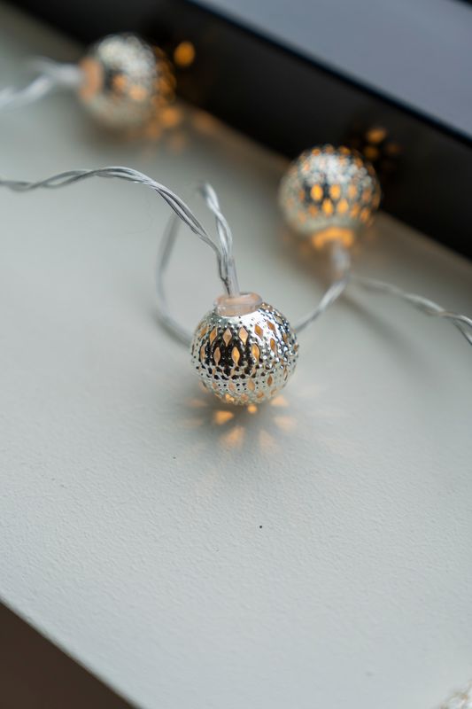 LED Ljuslänk Metall Silver