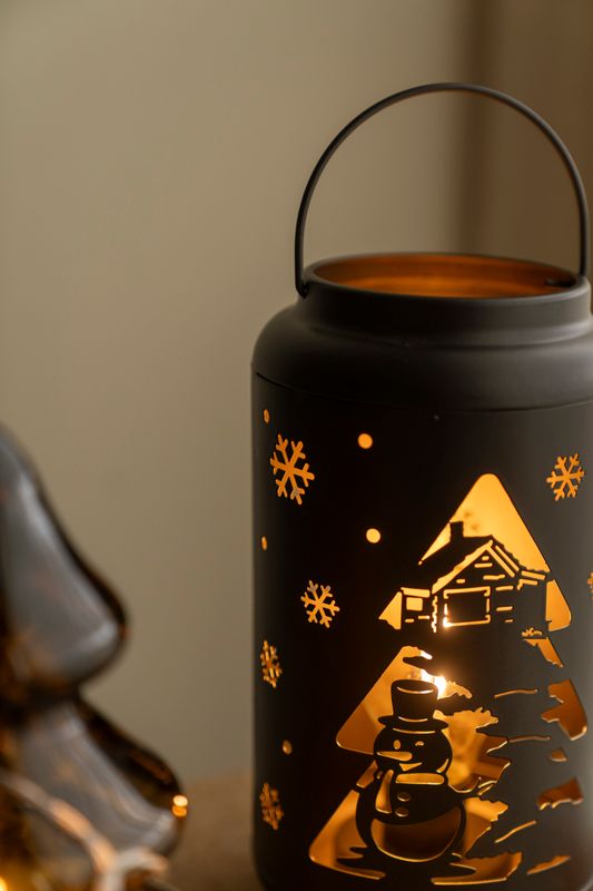 Lanterna m/LED 12cm - Snögubbe