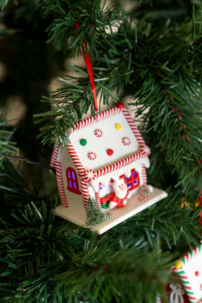 Julgranspynt - Pepparkakshus 9cm Tomte