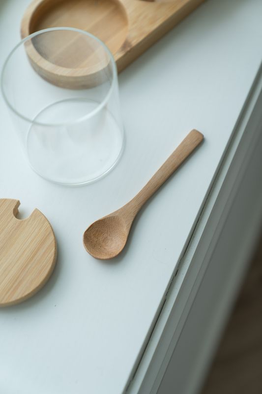 Glasburkar med sked – set med 3 burkar