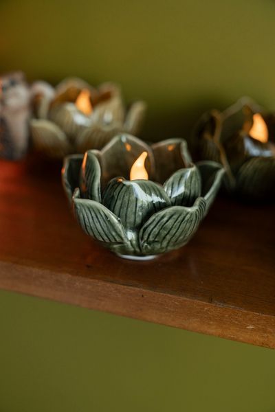 Huvudbild Ljushållare - Lotus Blå/Grå