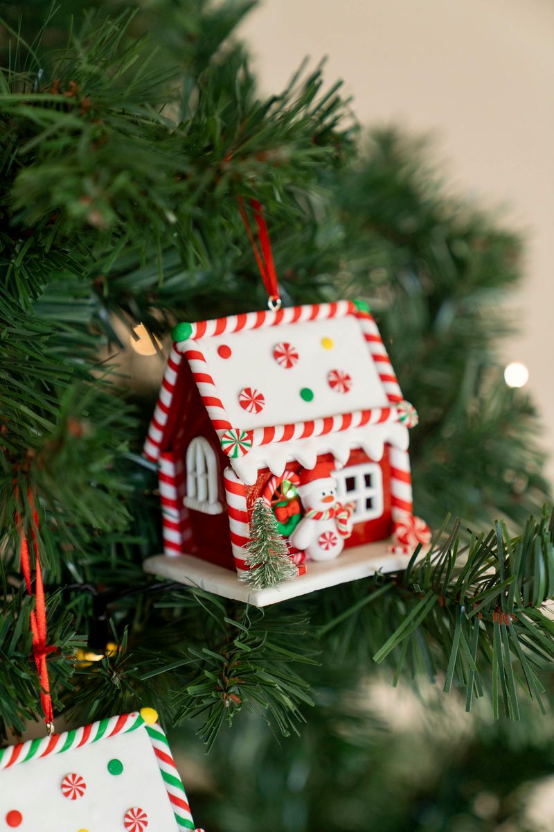 Julgranspynt - Pepparkakshus 9cm Snögubbe