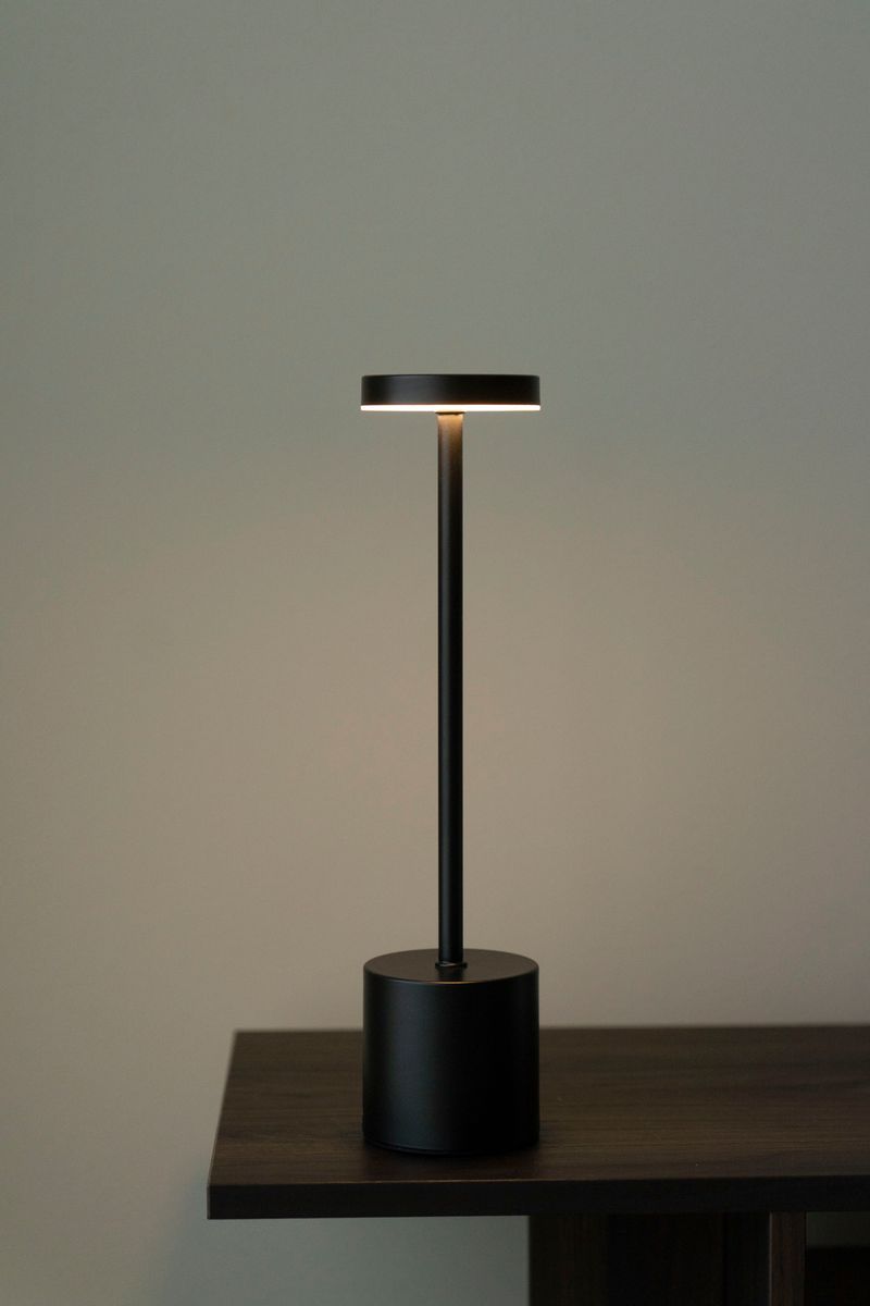 Uppladdningsbar Bordslampa 34cm Svart