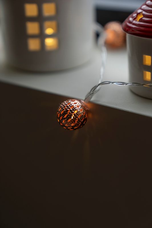 LED Ljuslänk Metall Koppar