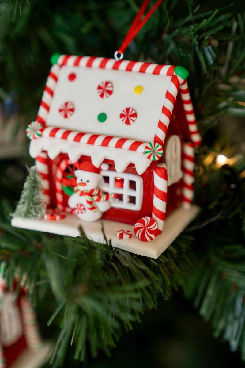 Julgranspynt - Pepparkakshus 9cm Snögubbe