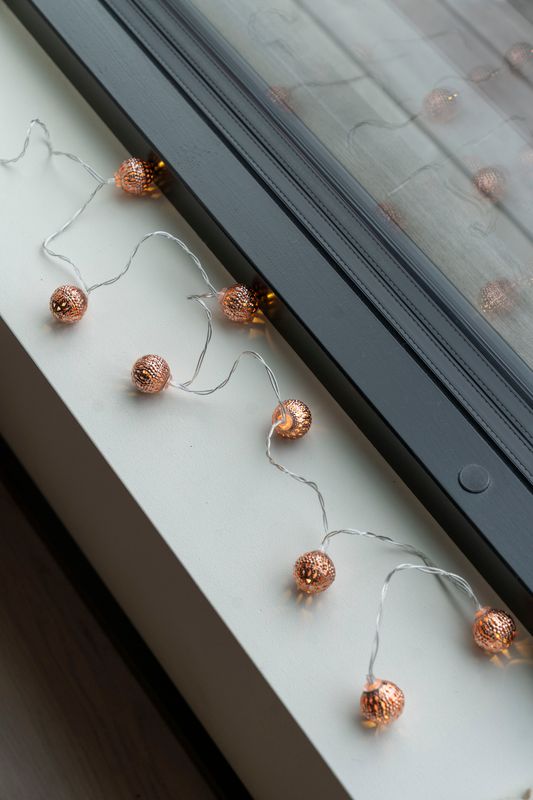 LED Ljuslänk Metall Koppar