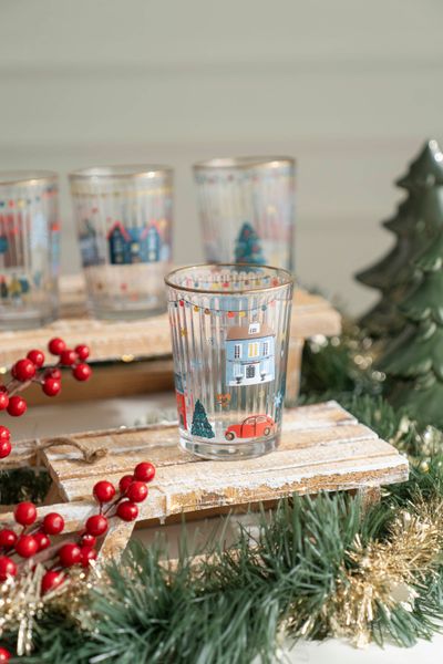 Huvudbild Dricksglas 500ml - Blått Hus